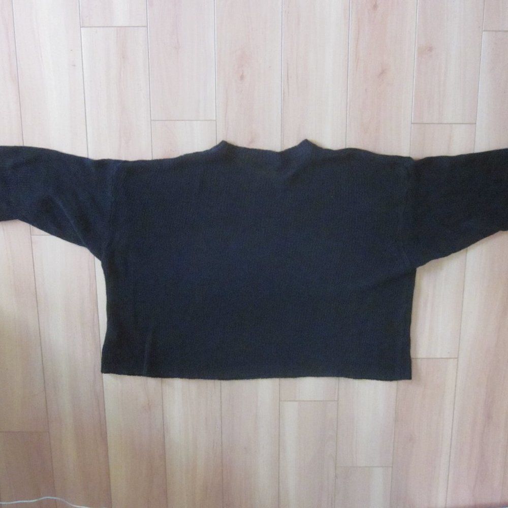 Cut Loose Womens Oversized Black Knit Linen Sweater Size S/M 52" Bust One Size